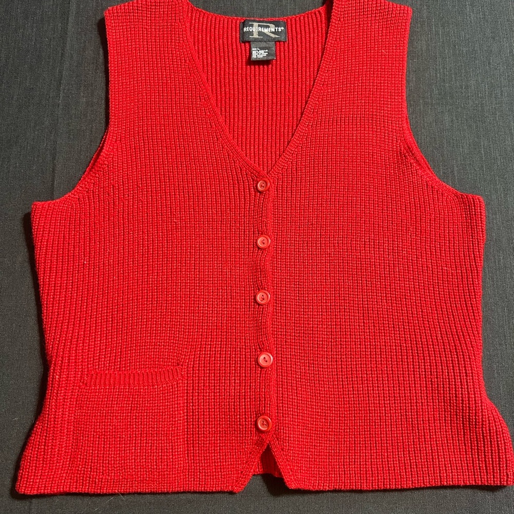 Red Button-Up 90s VTG Women's Sweater Vest